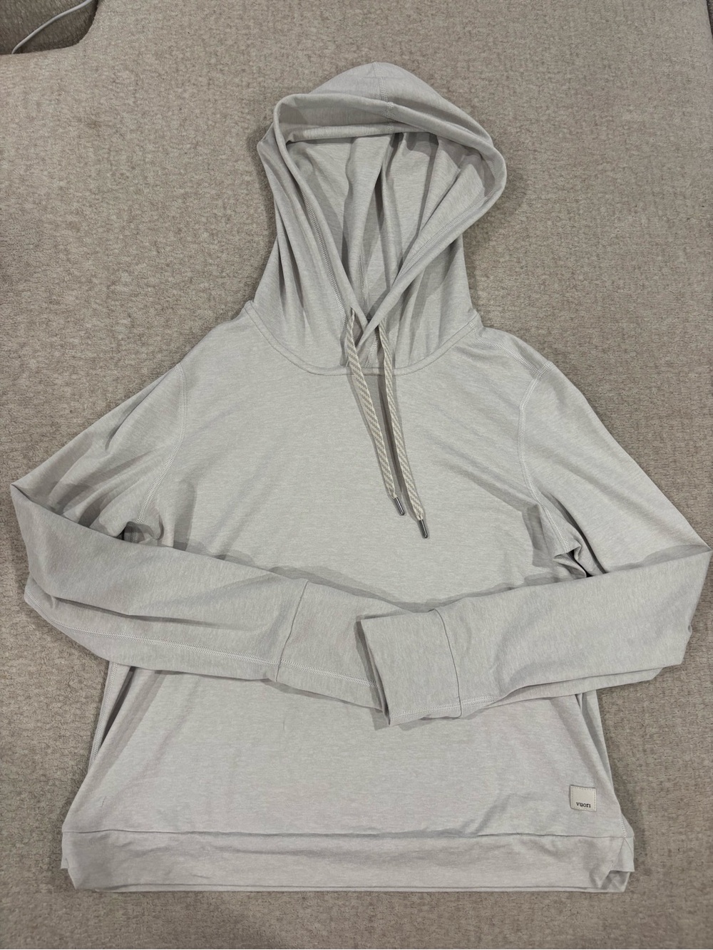Vuori Light Gray Hooded Pullover